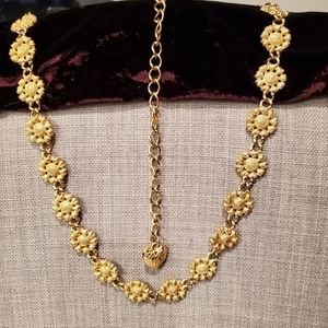 Gold metal Flower necklace, 12" nice! Spring is coming!